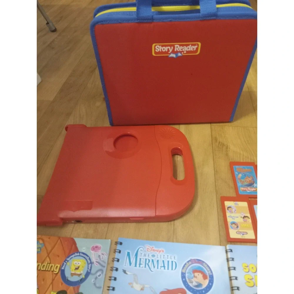 Vintage Children's Electric Story Reader System  SpongeBob Nemo 11 Books Cartrid